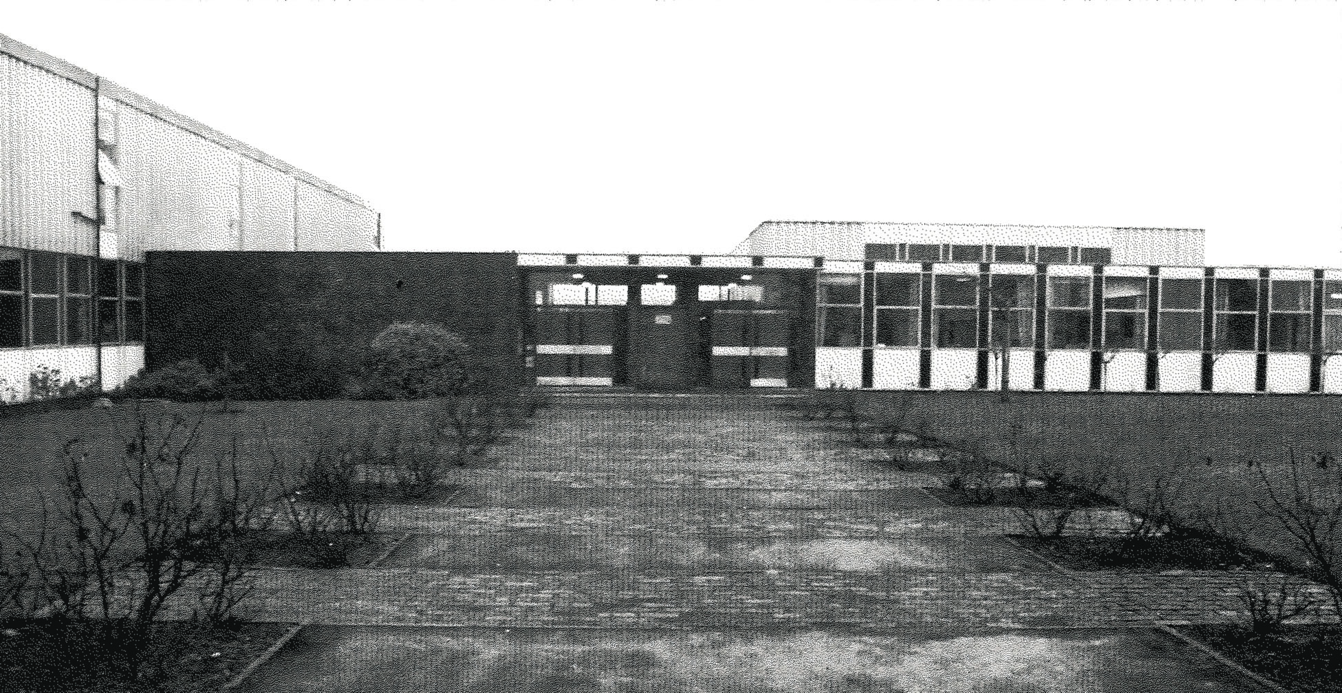 The original frontage of the school in 1969
