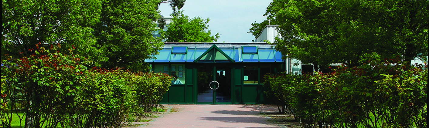 The later front entrance to school